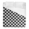 Black and white chessboard pattern, classic, tiled, chess like theme Duvet Cover (Full/ Double Size) View1