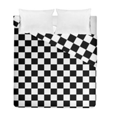 Black And White Chessboard Pattern, Classic, Tiled, Chess Like Theme Duvet Cover Double Side (full/ Double Size) by Casemiro