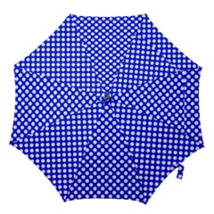 Dark Blue And White Polka Dots Pattern, Retro Pin-up Style Theme, Classic Dotted Theme Hook Handle Umbrellas (medium) by Casemiro