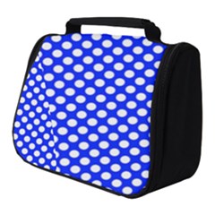 Dark Blue And White Polka Dots Pattern, Retro Pin-up Style Theme, Classic Dotted Theme Full Print Travel Pouch (small) by Casemiro