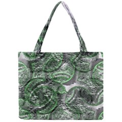 Biohazard Sign Pattern, Silver And Light Green Bio-waste Symbol, Toxic Fallout, Hazard Warning Mini Tote Bag by Casemiro