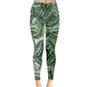 Biohazard sign pattern, silver and light green bio-waste symbol, toxic fallout, hazard warning Inside Out Leggings View1