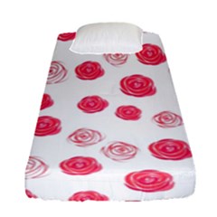 Watercolor Hand Drawn Roses Pattern Fitted Sheet (single Size) by TastefulDesigns