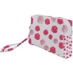 Watercolor Hand Drawn Roses Pattern Wristlet Pouch Bag (small) by TastefulDesigns