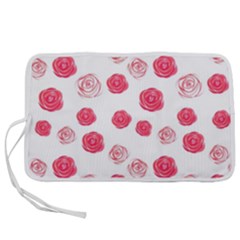 Watercolor Hand Drawn Roses Pattern Pen Storage Case (l)