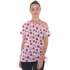 Watercolor hand drawn roses pattern1 Tie-Up Tee