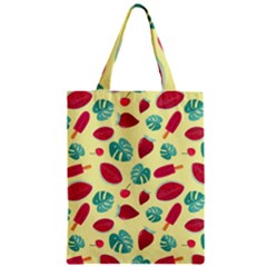 Watermelons, Fruits And Ice Cream, Pastel Colors, At Yellow Zipper Classic Tote Bag by Casemiro