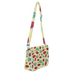 Watermelons, Fruits And Ice Cream, Pastel Colors, At Yellow Shoulder Bag With Back Zipper by Casemiro