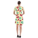 Watermelons, fruits and ice cream, pastel colors, at yellow Short Sleeve V-neck Flare Dress View2