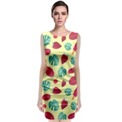 Watermelons, Fruits And Ice Cream, Pastel Colors, At Yellow Classic Sleeveless Midi Dress by Casemiro