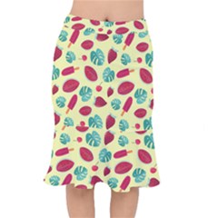 Watermelons, Fruits And Ice Cream, Pastel Colors, At Yellow Short Mermaid Skirt by Casemiro