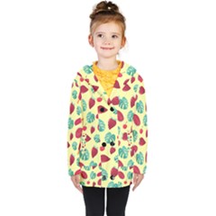 Watermelons, Fruits And Ice Cream, Pastel Colors, At Yellow Kids  Double Breasted Button Coat by Casemiro