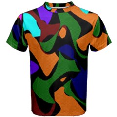 Trippy Paint Splash, Asymmetric Dotted Camo In Saturated Colors Men s Cotton Tee by Casemiro