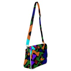 Trippy Paint Splash, Asymmetric Dotted Camo In Saturated Colors Shoulder Bag With Back Zipper by Casemiro