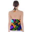 Trippy paint splash, asymmetric dotted camo in saturated colors Babydoll Tankini Top View2