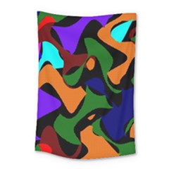 Trippy Paint Splash, Asymmetric Dotted Camo In Saturated Colors Small Tapestry by Casemiro