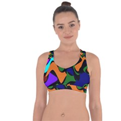 Trippy Paint Splash, Asymmetric Dotted Camo In Saturated Colors Cross String Back Sports Bra by Casemiro