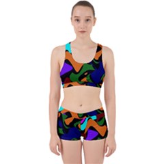 Trippy Paint Splash, Asymmetric Dotted Camo In Saturated Colors Work It Out Gym Set by Casemiro