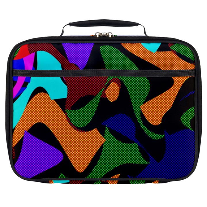 Trippy paint splash, asymmetric dotted camo in saturated colors Full Print Lunch Bag