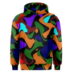 Trippy Paint Splash, Asymmetric Dotted Camo In Saturated Colors Men s Overhead Hoodie