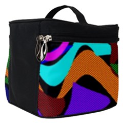 Trippy Paint Splash, Asymmetric Dotted Camo In Saturated Colors Make Up Travel Bag (small) by Casemiro