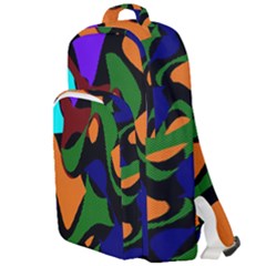 Trippy Paint Splash, Asymmetric Dotted Camo In Saturated Colors Double Compartment Backpack by Casemiro