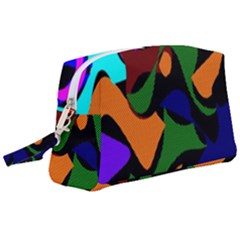 Trippy Paint Splash, Asymmetric Dotted Camo In Saturated Colors Wristlet Pouch Bag (large) by Casemiro