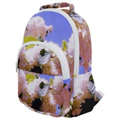 Pink Snowball Branch Rounded Multi Pocket Backpack