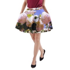 Pink Snowball Branch A-Line Pocket Skirt