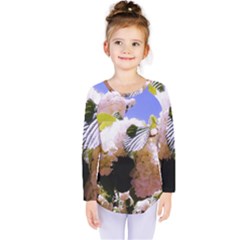 Pink Snowball Branch Kids  Long Sleeve Tee