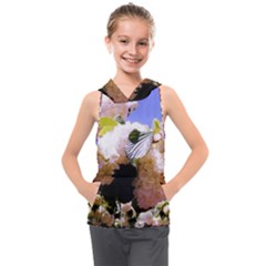 Pink Snowball Branch Kids  Sleeveless Hoodie