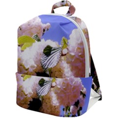 Pink Snowball Branch Zip Up Backpack