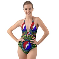 Grateful Dead Halter Cut-out One Piece Swimsuit