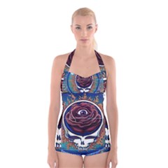 Grateful Dead Ahead Of Their Time Boyleg Halter Swimsuit 