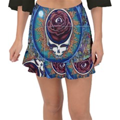 Grateful Dead Ahead Of Their Time Fishtail Mini Chiffon Skirt by Sapixe