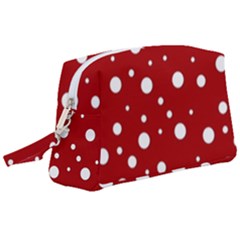 Mushroom Pattern, Red And White Dots, Circles Theme Wristlet Pouch Bag (large) by Casemiro