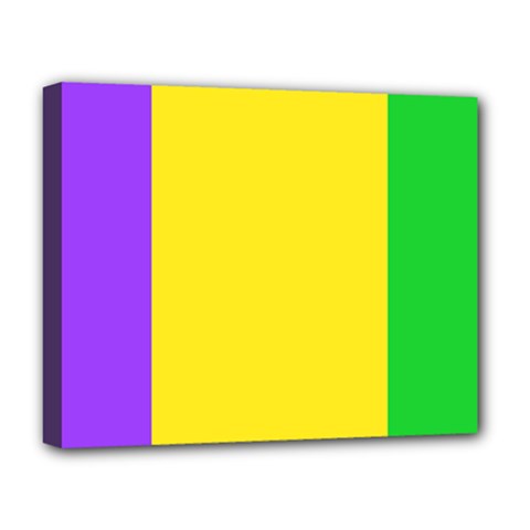 Carnival Mardi Gras Purple Yellow Green Stripes Deluxe Canvas 20  X 16  (stretched) by yoursparklingshop