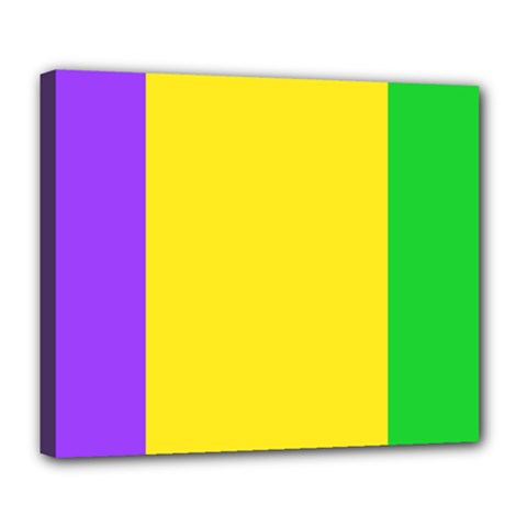 Carnival Mardi Gras Purple Yellow Green Stripes Deluxe Canvas 24  X 20  (stretched) by yoursparklingshop