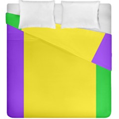 Carnival Mardi Gras Purple Yellow Green Stripes Duvet Cover Double Side (king Size) by yoursparklingshop