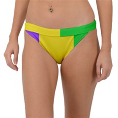 Carnival Mardi Gras Purple Yellow Green Stripes Band Bikini Bottom by yoursparklingshop
