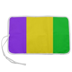 Carnival Mardi Gras Purple Yellow Green Stripes Pen Storage Case (m) by yoursparklingshop