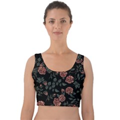 Dusty Roses Velvet Crop Top by BubbSnugg