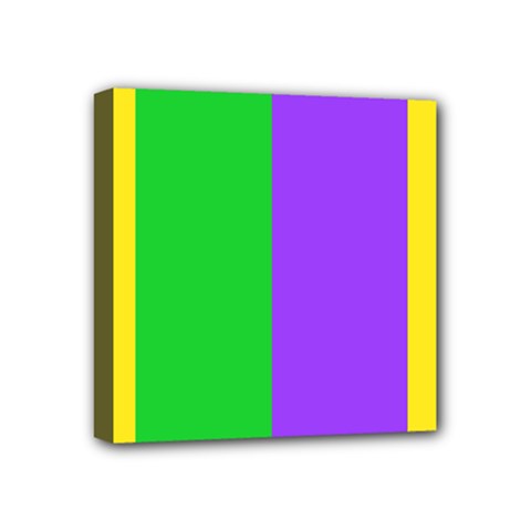 New Orleans Carnival Colors Mardi Gras Mini Canvas 4  X 4  (stretched) by yoursparklingshop