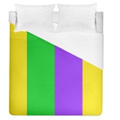 New Orleans Carnival Colors Mardi Gras Duvet Cover (queen Size) by yoursparklingshop