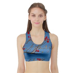 Santa Rita Flower Photo001 Sports Bra with Border