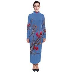 Santa Rita Flower Photo001 Turtleneck Maxi Dress