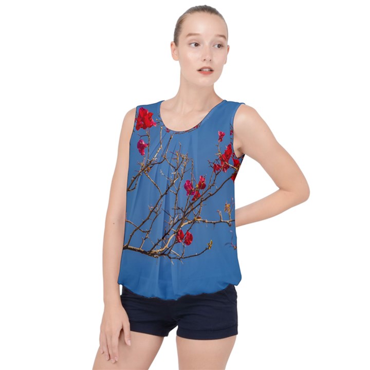 Santa Rita Flower Photo001 Bubble Hem Chiffon Tank Top