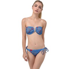 Santa Rita Flower Photo001 Twist Bandeau Bikini Set