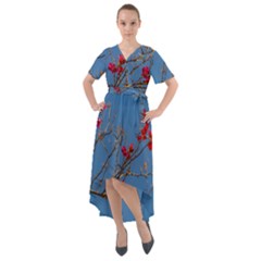 Santa Rita Flower Photo001 Front Wrap High Low Dress