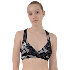 Trippy Sepia Paint Splash, Brown, Army Style Camo, Dotted Abstract Pattern Sweetheart Sports Bra by Casemiro